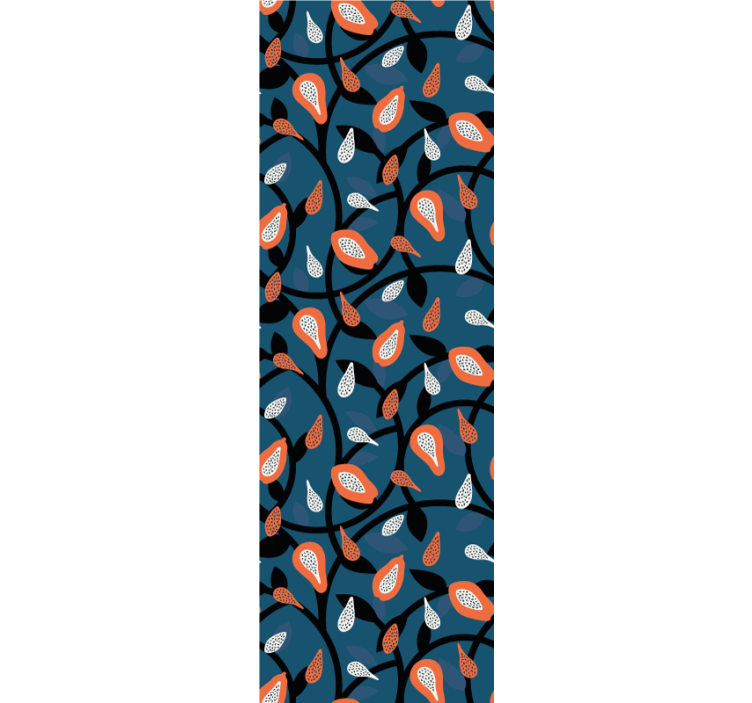 Papel pintado moderno Papaya y plantas - TenVinilo