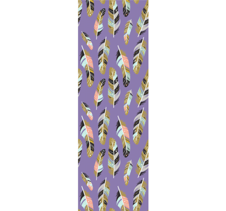 Papel tapiz hojas patrones emplumados - TenVinilo