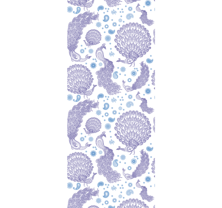 Papel tapiz arte motivo de plumas de pavo real - TenVinilo