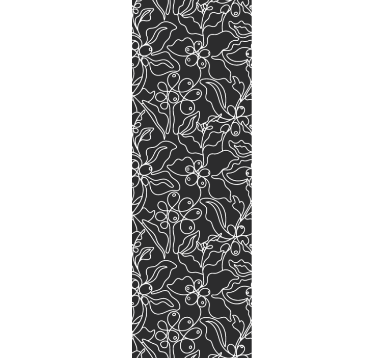 Papel tapiz hojas contorno floral - TenVinilo