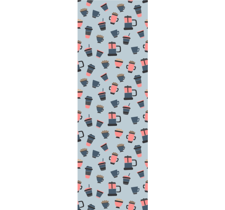 Papel pintado cocina Patrón de comida para llevar de café - TenVinilo