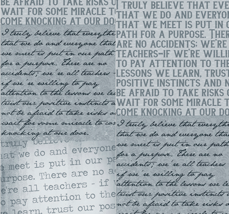 Papel pintado gris para dormitorio texto inglés - TenVinilo