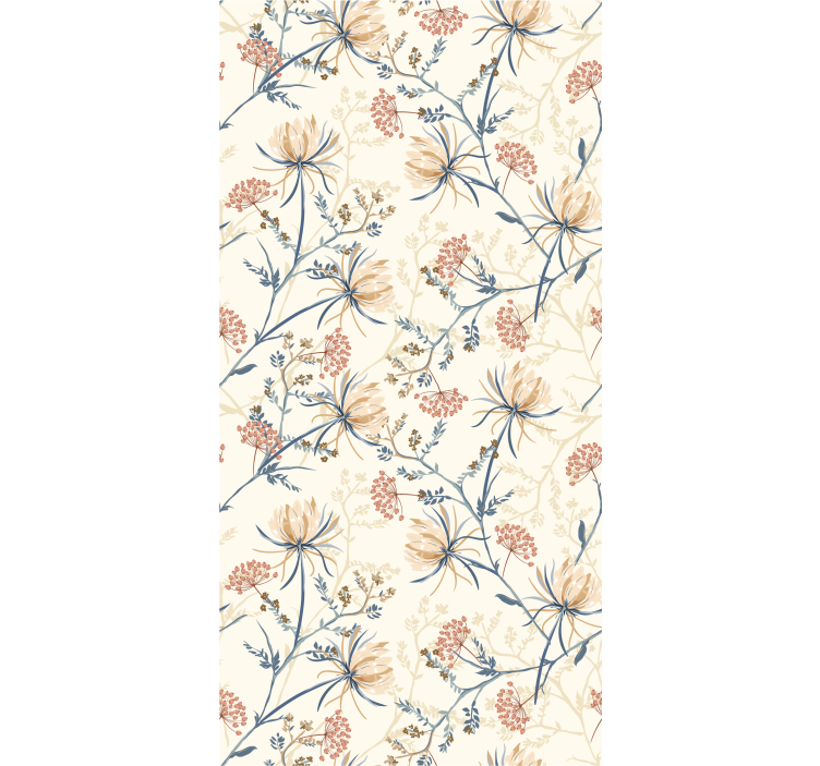 Papel pintado floral Estilo botánico floral vintage - TenVinilo