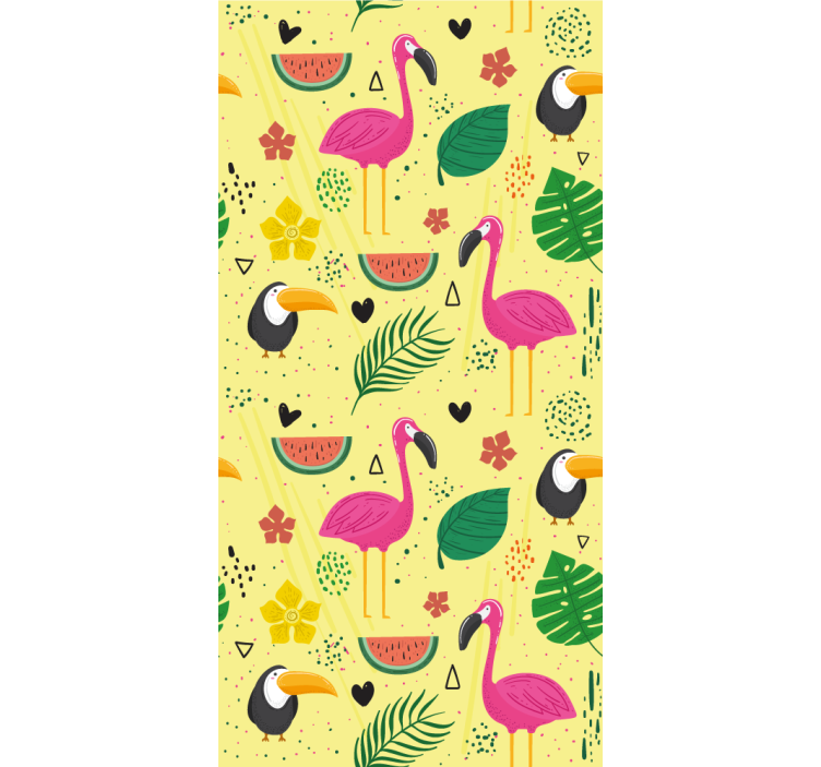 Papel tapiz pájaros motivos de aves tropicales - TenVinilo