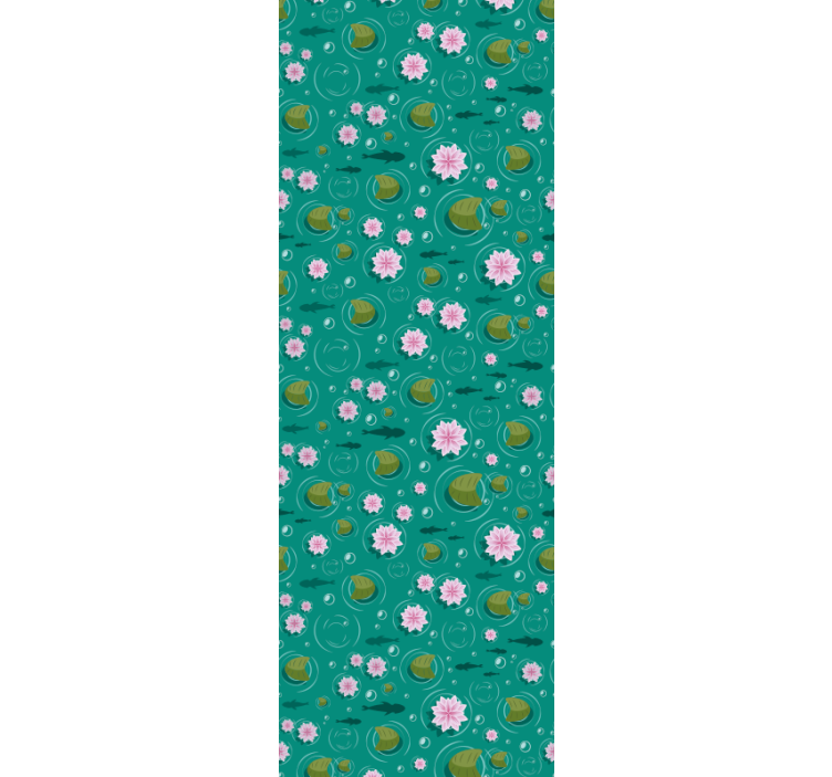 Papel pintado flores Loto de dibujos animados - TenVinilo