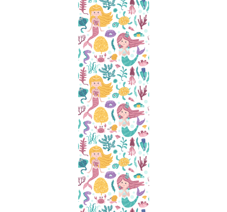 Papel pintado infantil Sirenas y cangrejos - TenVinilo