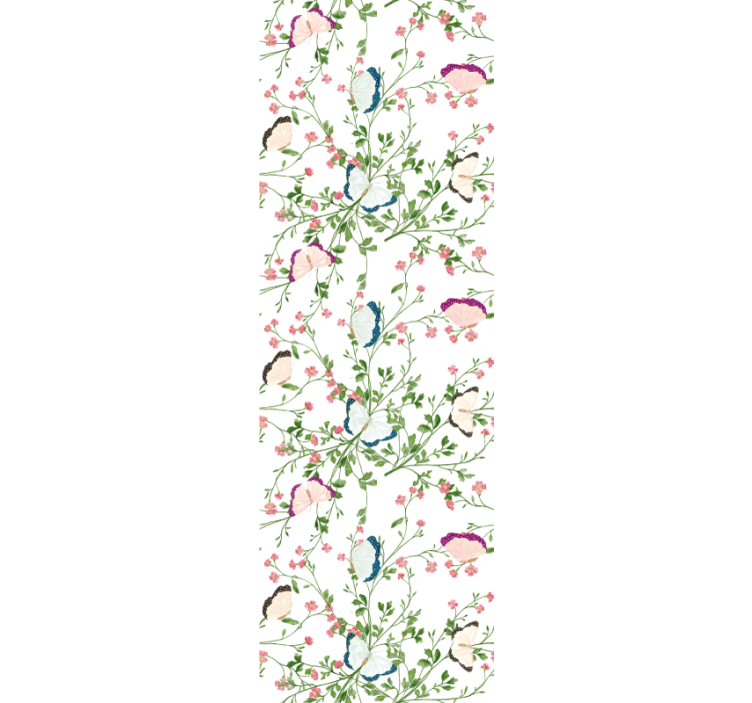 Papel tapiz floral mariposa botánica - TenVinilo