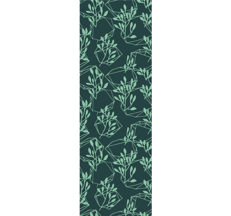 Papel tapiz geométrico patrón de follaje geométrico - TenVinilo