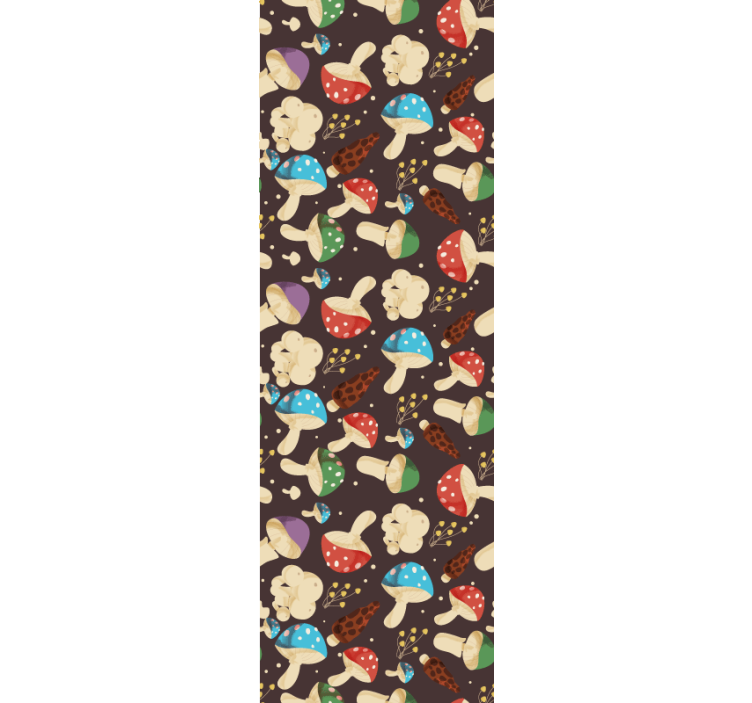 Papel pintado flores Patrón de hongos multicolores - TenVinilo