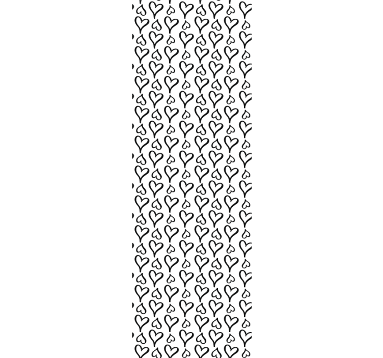 Papel pintado moderno Iconos de corazón ilustrados en negro - TenVinilo