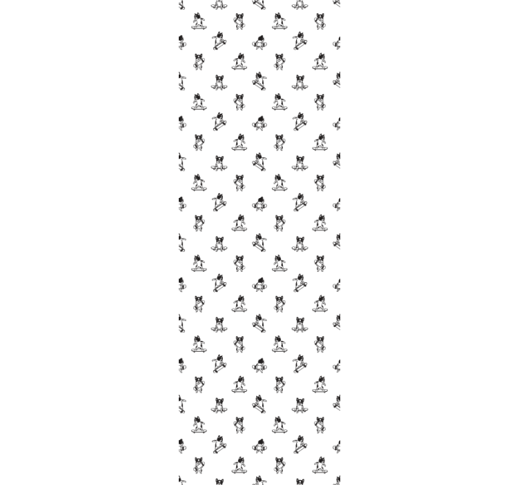 Papel tapiz perros bulldogs en patineta - TenVinilo