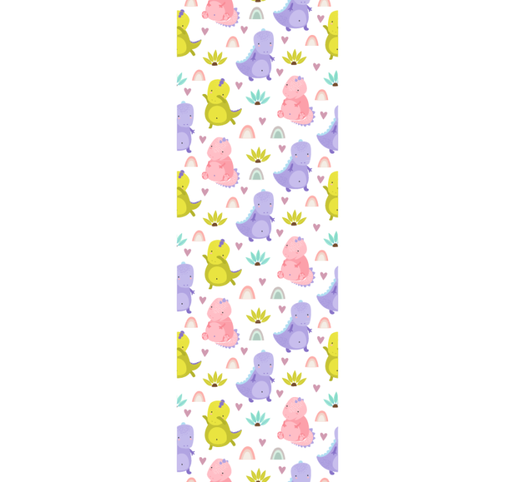 Papel tapiz bebé patrón de deleite de dinosaurio - TenVinilo