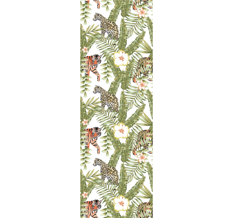 Papel tapiz animales fauna de la selva tropical - TenVinilo