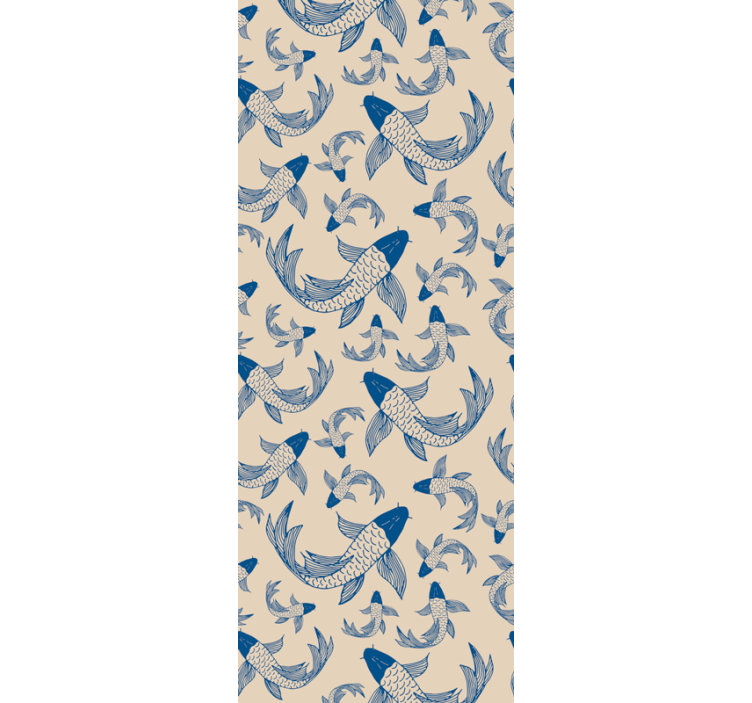 Papel tapiz animales patrón de pez koi - TenVinilo