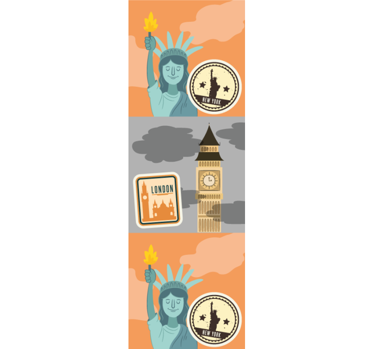 Papel tapiz Nueva York lugares emblemáticos de la ciudad - TenVinilo