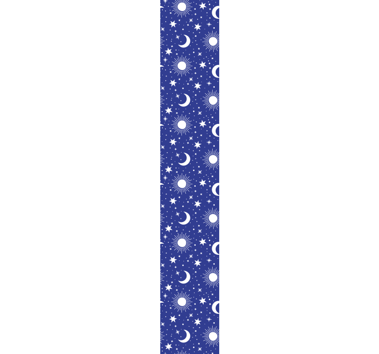 Papel pintado de estrellas Estrellas blancas y lunas fondo azul - TenVinilo