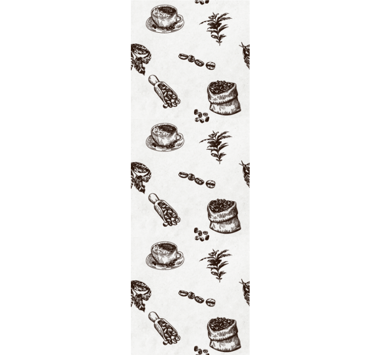 Papel pintado rústico Patrón de café de estilo vintage - TenVinilo