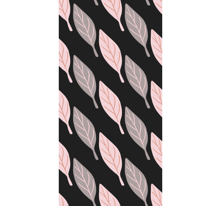 Papel pintado naturaleza Hojas de bosque rosa y gris - TenVinilo