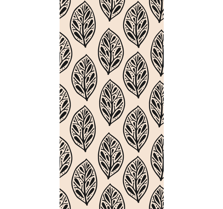 Papel pintado naturaleza Hojas de arbol negro lindo - TenVinilo