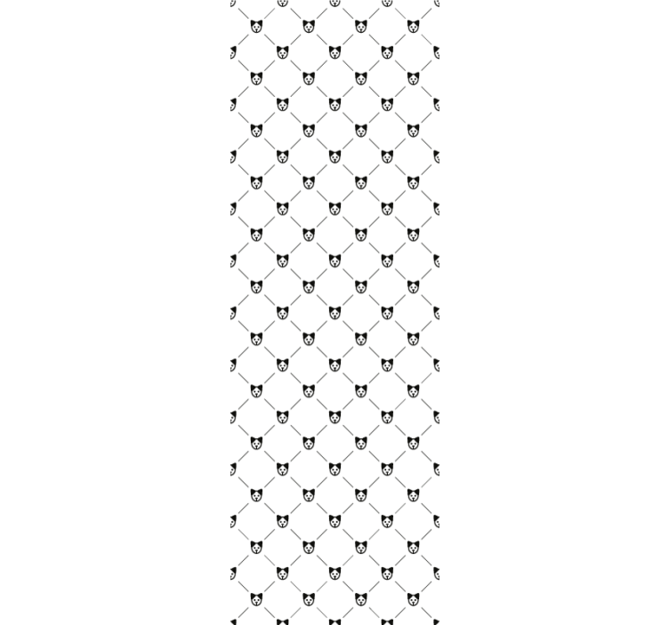 Papel pintado baño Patrón de perro geométrico blanco y negro - TenVinilo