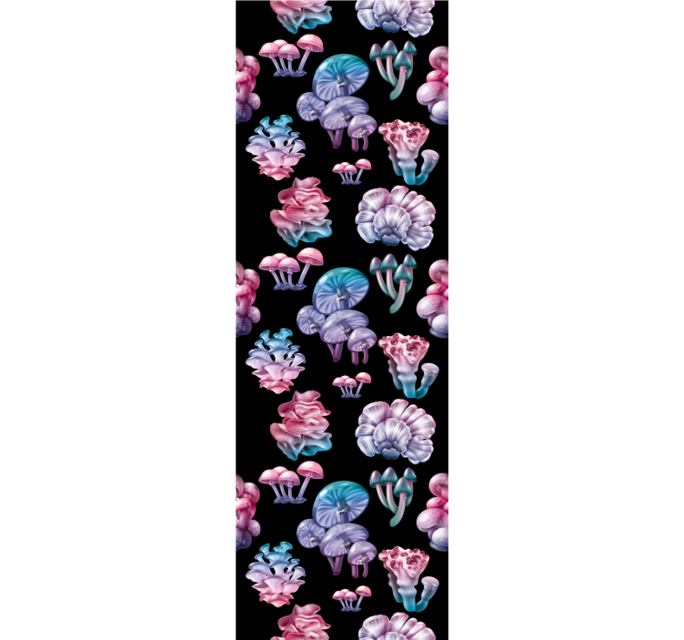 Papel tapiz arte fantasía de setas florales - TenVinilo