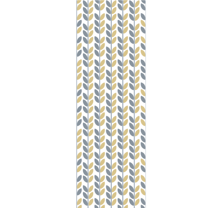Papel pintado nórdico Hojas verticales grises y amarillas - TenVinilo