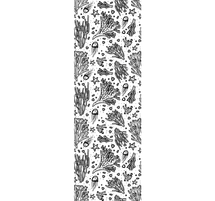 Papel pintado infantil Criaturas marinas silueta negra - TenVinilo