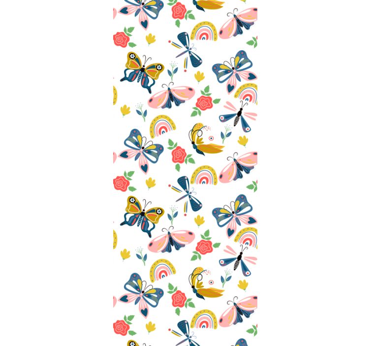 Papel tapiz mariposas motivo de naturaleza caprichosa - TenVinilo