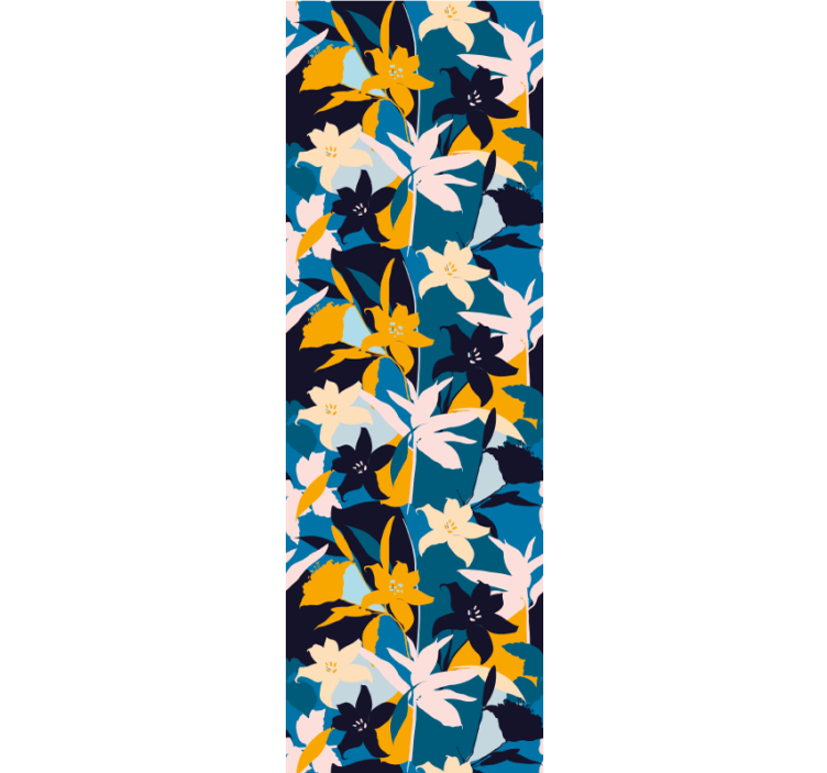 Papel pintado flores Patrón floral de lirios de colores - TenVinilo