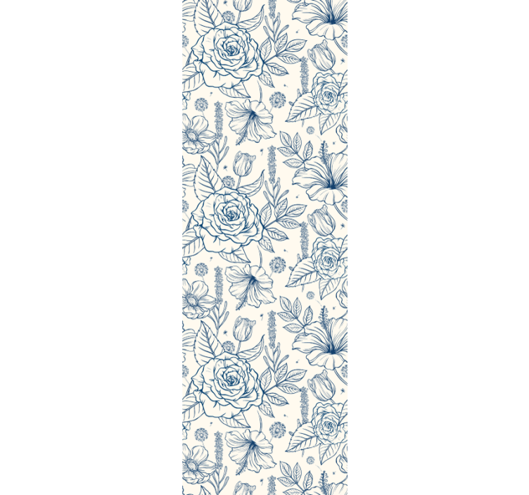 Papel floral Flor azul de delft - TenVinilo