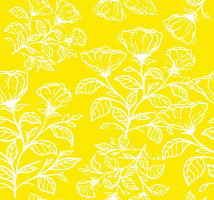 Papel decorativo amarillo patrón de diseño de flores - TenVinilo
