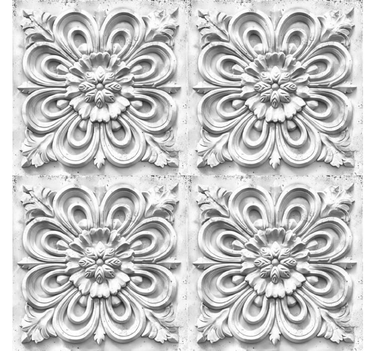 Papel tapiz barroco azulejos blancos - TenVinilo