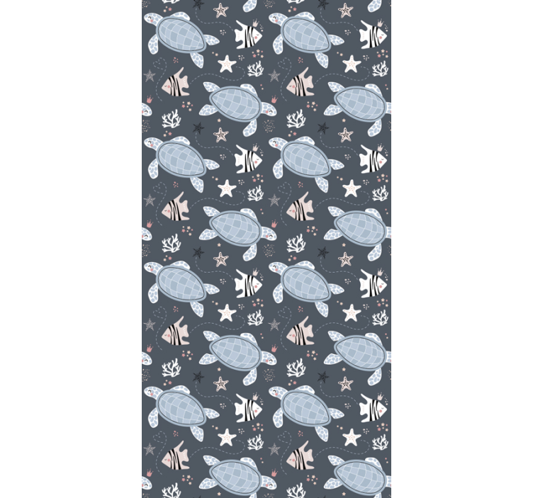 Papel infantil tortugas y peces bajo el mar - TenVinilo