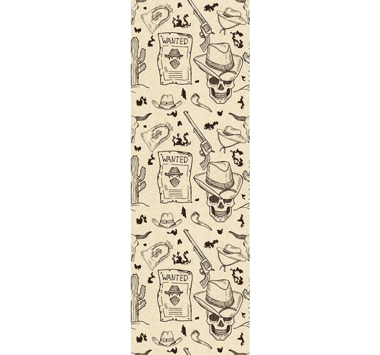 Papel tapiz vintage se busca diseño de calavera de vaquero - TenVinilo