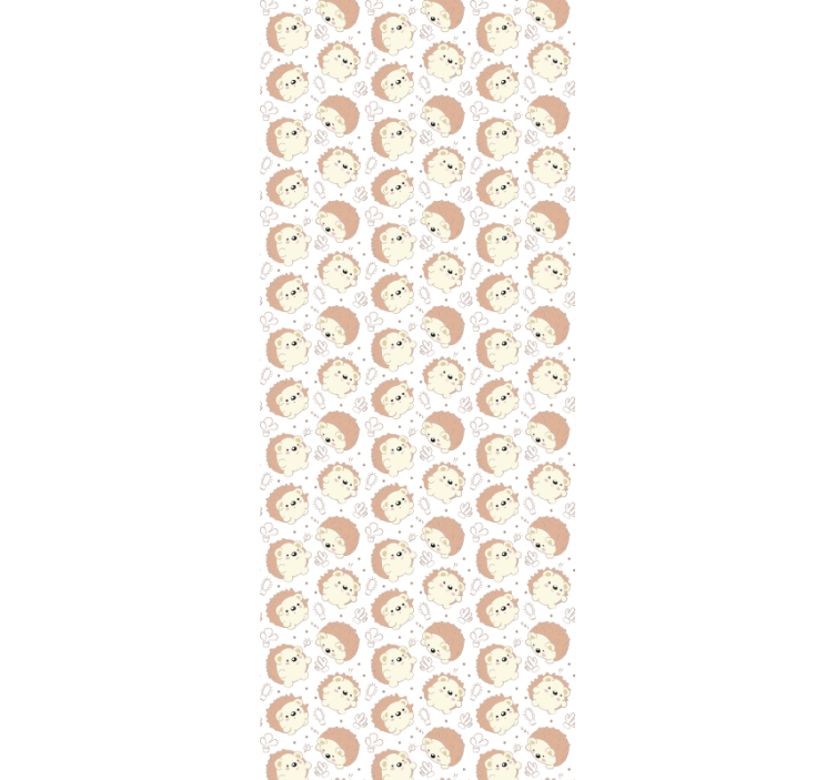 Papel pintado infantil patrón erizos felices - TenVinilo