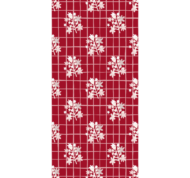 Papel tapiz floral patrón de mosaico de flores - TenVinilo