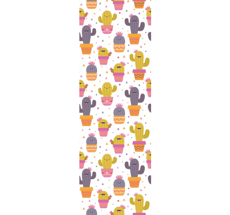 Papel tapiz infantil bebé cactus feliz - TenVinilo