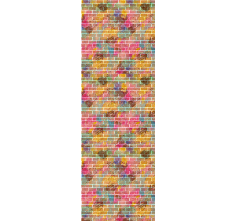 Papel pintado ladrillo multicolor - TenVinilo