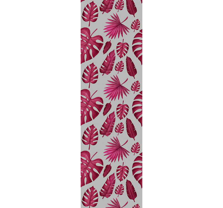 Papel pintado naturaleza Monstera rosa y gris dibujado - TenVinilo