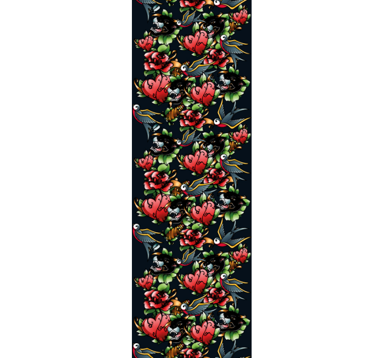 Papel tapiz arte patrón de estilo de tatuaje - TenVinilo