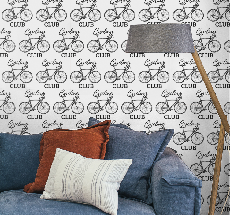 Papel de pared para salón club ciclista - TenVinilo