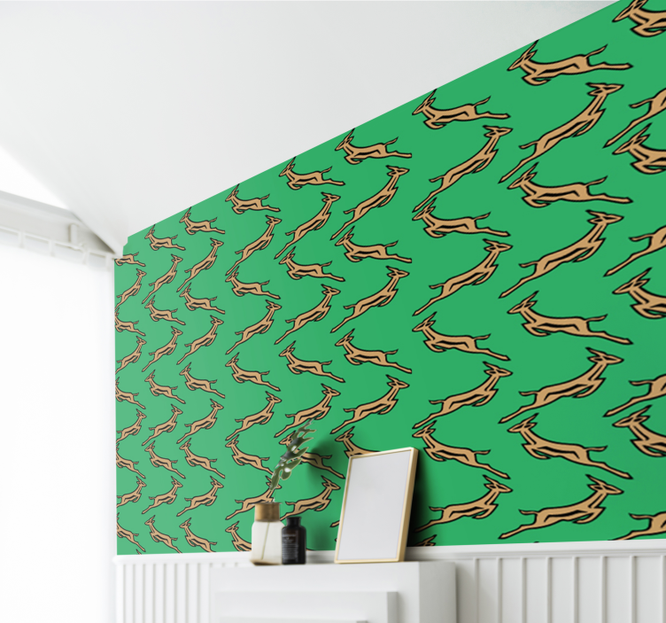 Papel tapiz animales gacelas corriendo - TenVinilo