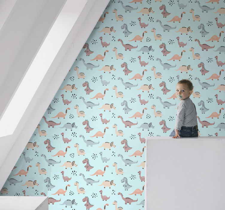 Papel tapiz dinosaurios parque infantil de dinosaurios - TenVinilo