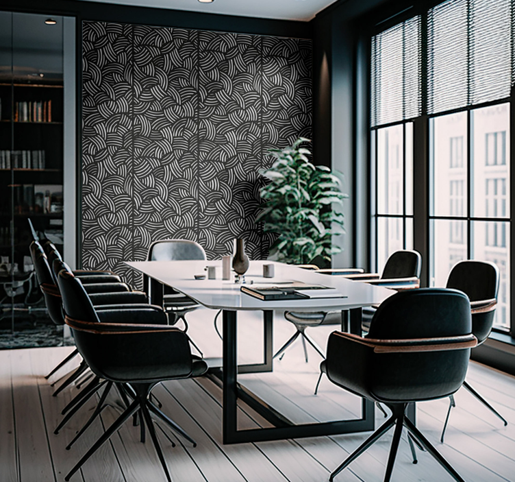 Papel pintado para oficinas rayas curvadas - TenVinilo