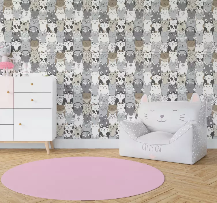 Papel habitación infantil gatos caratoon - TenVinilo