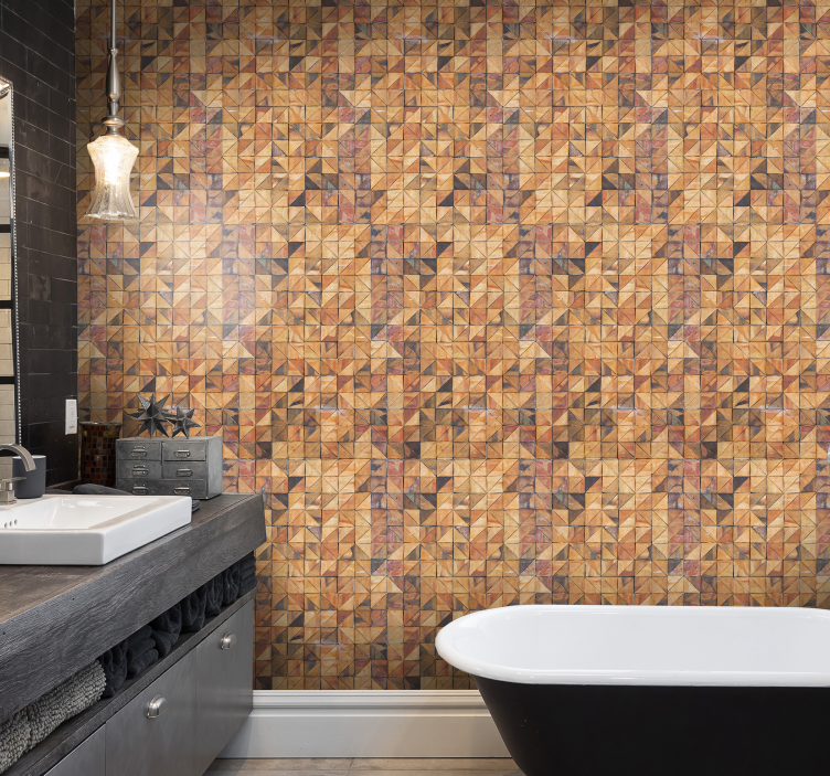 Papel pintado baño efecto piedra vintage - TenVinilo