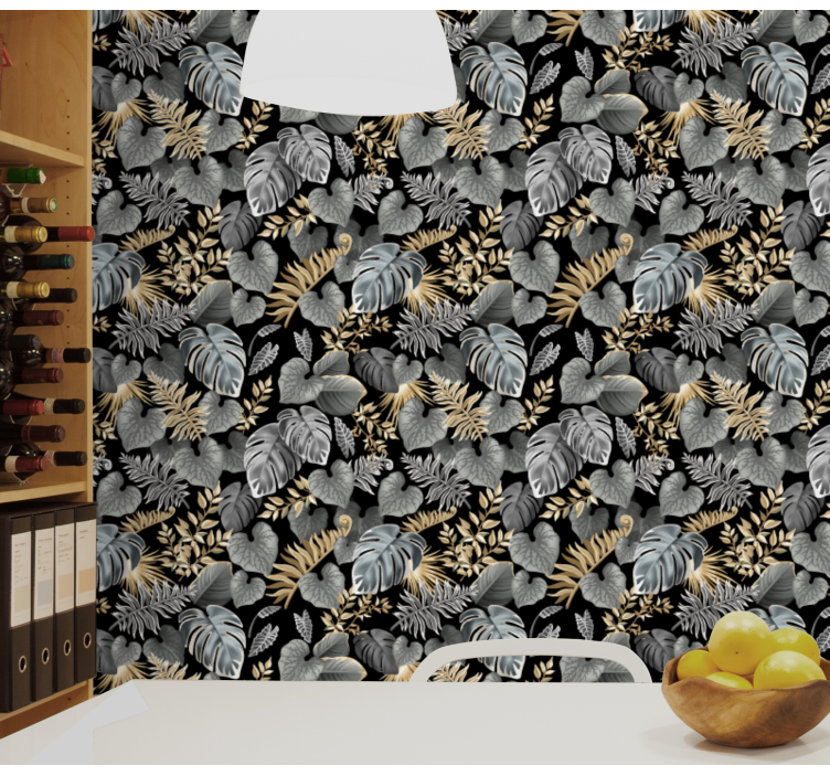 Papel pintado selva estilo antiguo con arboles - TenVinilo