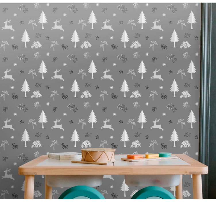Papel pintado animal Ciervos grises - TenVinilo