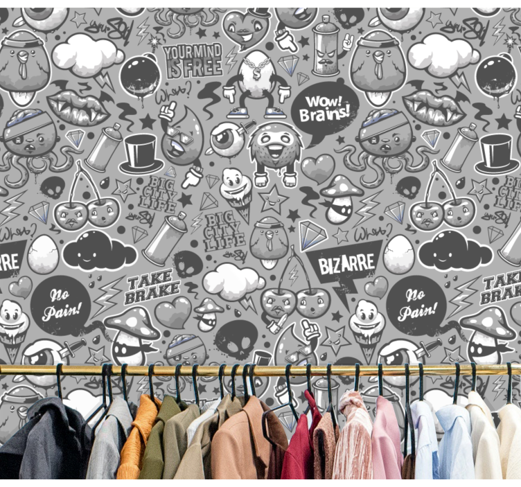 Papel pintado de arte de graffiti - TenVinilo