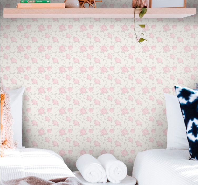 Papel pintado flores Pequeñas flores estilo vintage - TenVinilo